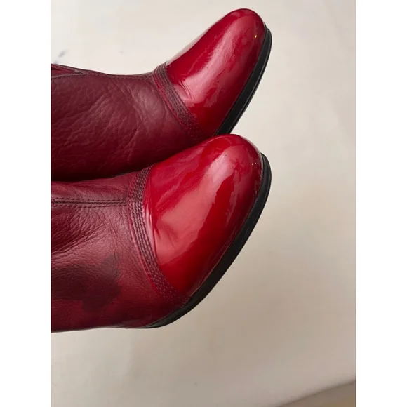 Women's Hispanitas Red Leather Ankle Boots Size 41 EU - Picture 10 of 16